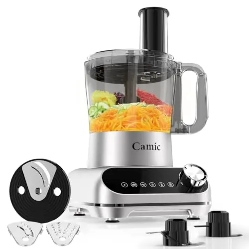 Camic 600W food processor with preset programs for shredding cabbage