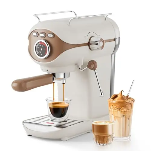 XIXUBX espresso machine with PID temperature control in white