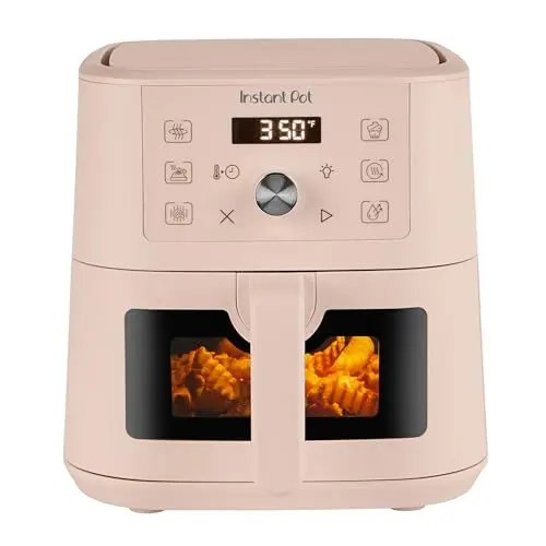 Instant Pot 4-quart Vortex air fryer in rosewater with viewing window