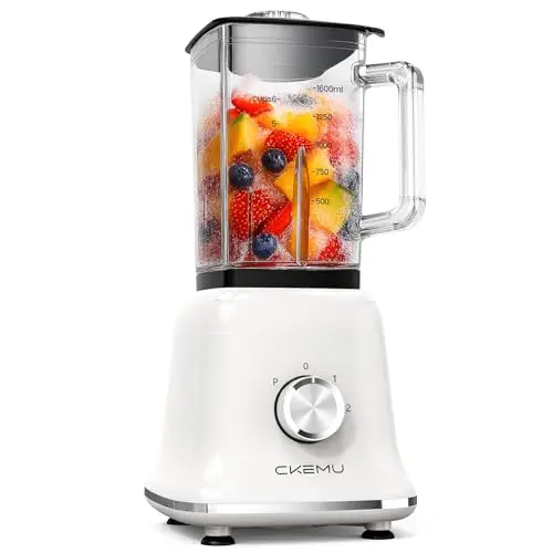 CKEMU Professional Blender with glass jar and stainless steel blades
