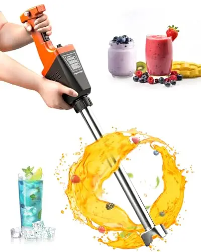 Flyseago commercial immersion blender with brushless motor and long shaft