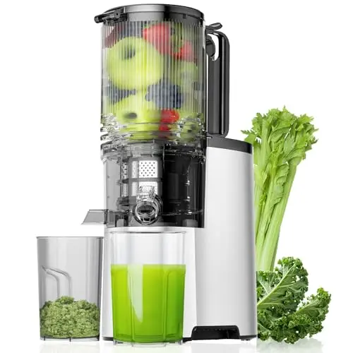 EanOruus cold press juicer with 5.3 inch wide feed chute