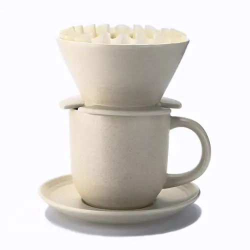 Polydremio ceramic pour over coffee set with mug and saucer