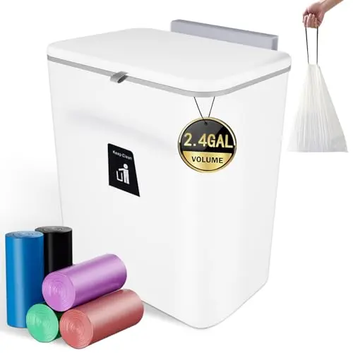 CXGFVRE white plastic compost bin with sliding lid
