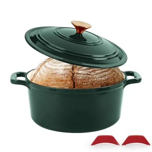 Tastedeli green enameled cast iron dutch oven