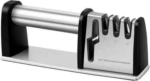 JCHOPE silver 4-in-1 knife sharpener with multiple slots