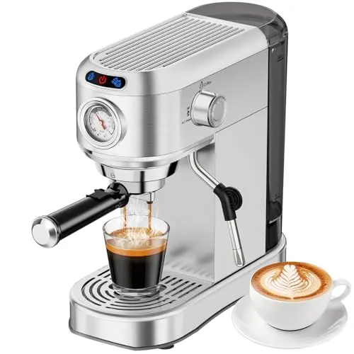 ANYCOLD compact espresso machine with stainless steel finish