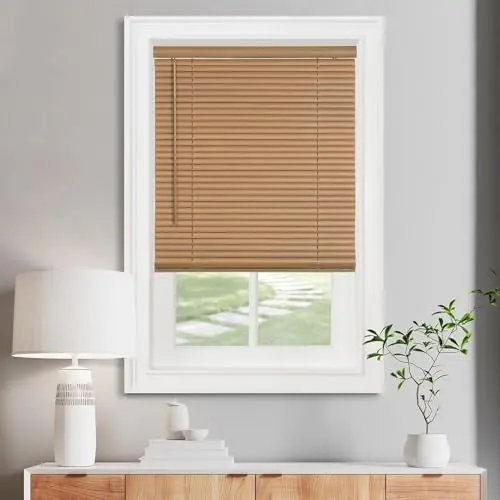 Empire Home woodtone cordless mini blinds with horizontal slats