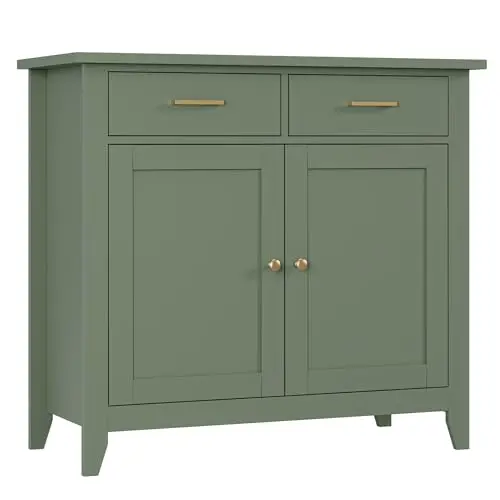 HORSTORS green modern farmhouse storage cabinet in kitchen setting