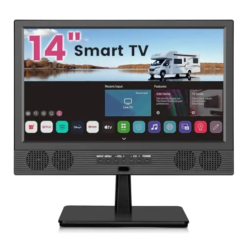 othoig 14 inch compact smart TV with multiple connectivity options