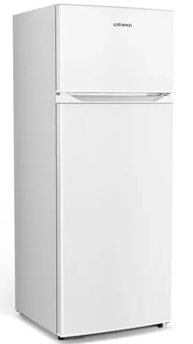 Upstreman 7.7 cubic foot refrigerator with freezer in white