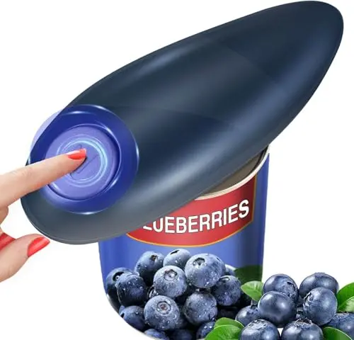CNFortune electric can opener in blue with ergonomic handle